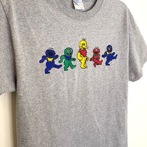 Vtg 90s Grateful Dead Dancing Bears Sesame Street Unisex Medium Festival Shirt